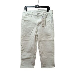 Gloria Vanderbilt Amanda Capri Jeans Women 10 Vintage White Stretch Denim 32x21
